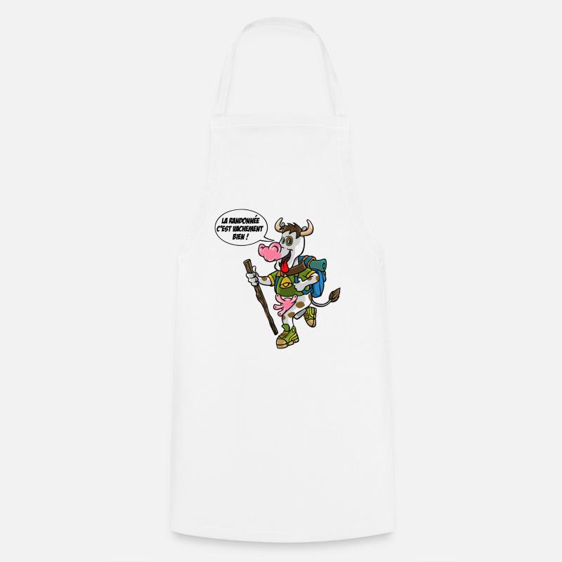 la vache en randonnée - Tablier de cuisine - blanc