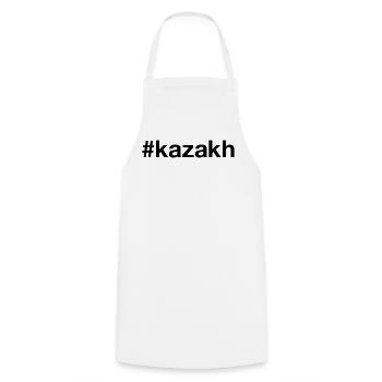 KAZAKH Hashtag Kazakh Kazakhstan - Tablier de cuisine - blanc - Devant - AI Model Male 185 dark (185cm)