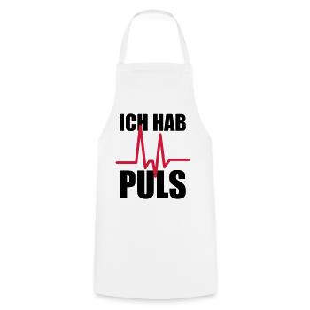 Ich hab Puls - Kochschürze - Weiß - Vorne - AI Model Male 185 dark (185cm)