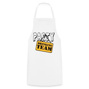Party Drinking Team , Party Spruch Shirt (25) - Kochschürze - Weiß - Vorne - AI Model Male 185 dark (185cm)