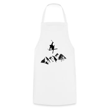 Coureur de montagne à ski - Tablier de cuisine - blanc - Devant - AI Model Male 185 dark (185cm)