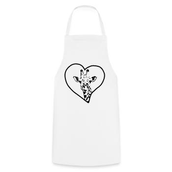 Girafe & Coeur - Tablier de cuisine - blanc - Devant - AI Model Male 185 dark (185cm)