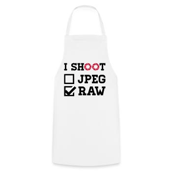 I Shoot – Fotografie Kamera Fotograf - Kochschürze - Weiß - Vorne - AI Model Male 185 dark (185cm)