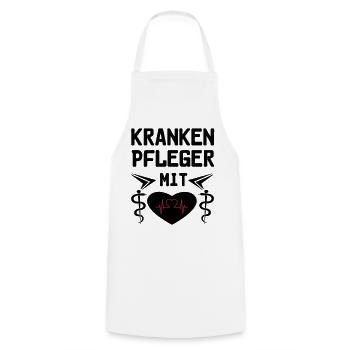 Krankenpfleger mit Herz Geschenk - Kochschürze - Weiß - Vorne - AI Model Male 185 dark (185cm)