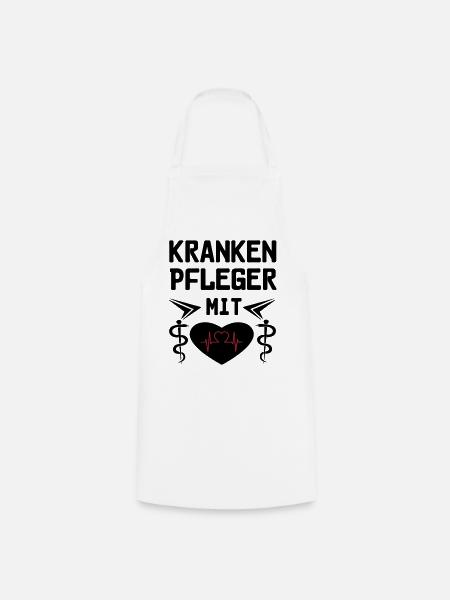 Krankenpfleger mit Herz Geschenk - Kochschürze - Weiß