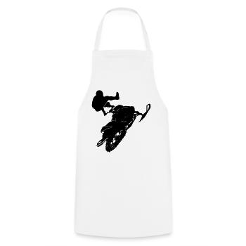Snowmobil, Snowboarder, Snowboarden, ✔ - Kochschürze - Weiß - Vorne - AI Model Male 185 dark (185cm)