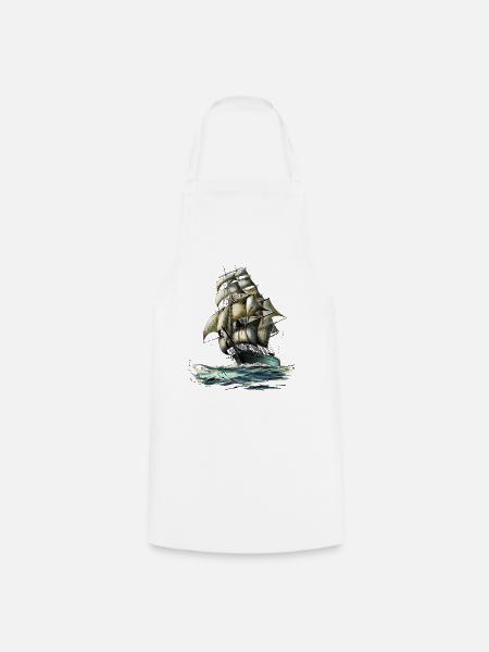 Segelschiff - Kochschürze - Weiß