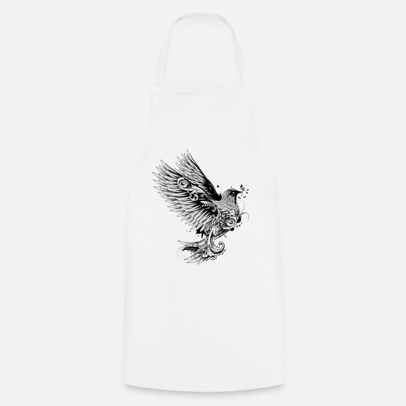 dove with branch in its beak - Cooking Apron - white