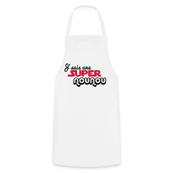 J'suis une super nounou - Tablier de cuisine - blanc - Devant - AI Model Male 185 dark (185cm)