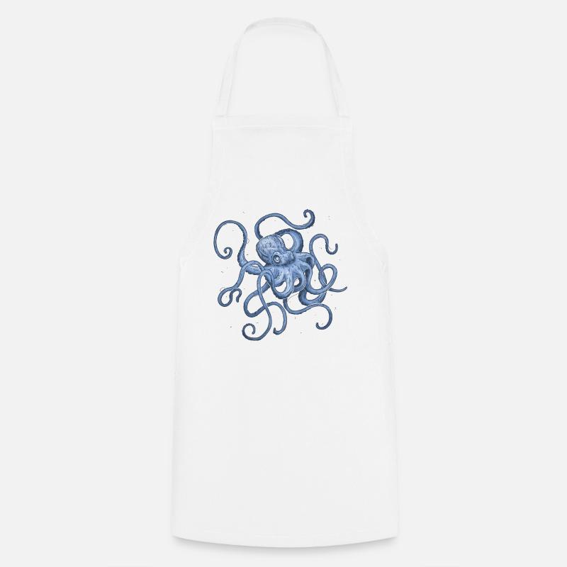 Octopus - Cooking Apron - white