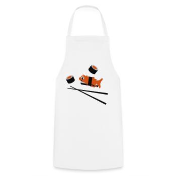 sushi - Cooking Apron - white - Front - AI Model Male 185 dark (185cm)