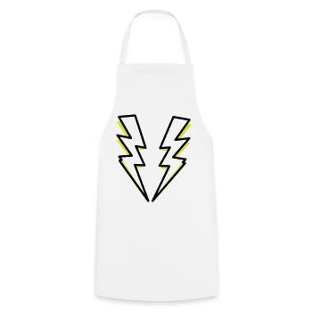 Lightning flash lighting - Cooking Apron - white - Front - AI Model Male 185 dark (185cm)
