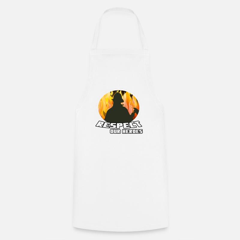 Respect pompier héros - Tablier de cuisine - blanc