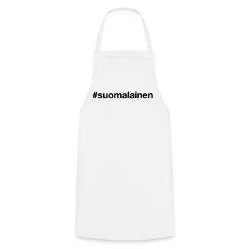 SUOMALAINEN Hashtag I'm Finn Finland - Cooking Apron - white - Front - AI Model Male 185 dark (185cm)
