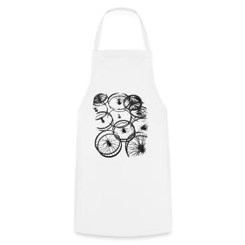 Bicycle tire spokes biker cool design style gr - Cooking Apron - white - Front - AI Model Male 185 dark (185cm)