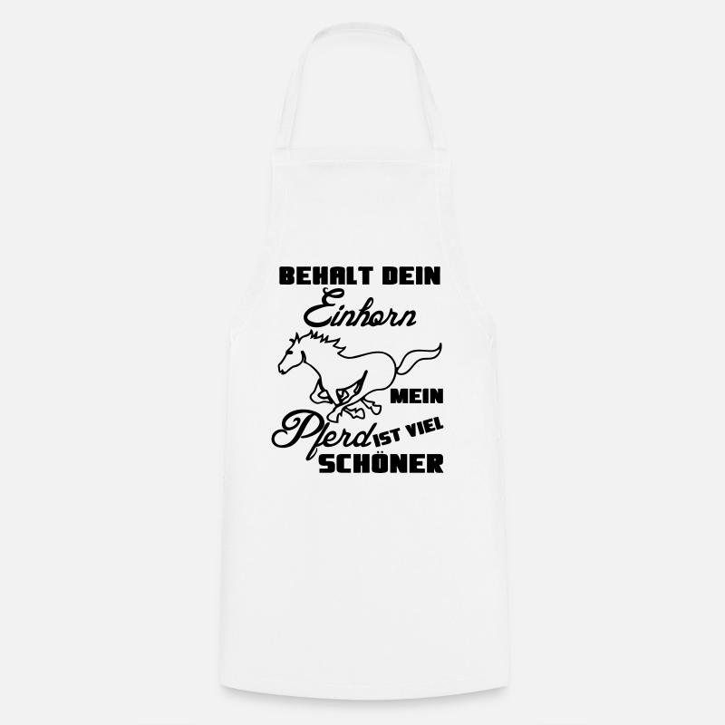 Pferd vs Einhorn Geschenk Tier lustig Spruch - Kochschürze - Weiß