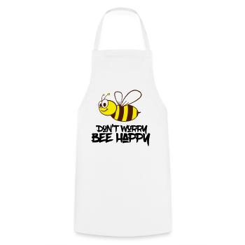 bee happy - Kochschürze - Weiß - Vorne - AI Model Male 185 dark (185cm)