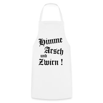 Bayerischer Spruch Shirt - Himme Arsch und Zwirn - Kochschürze - Weiß - Vorne - AI Model Male 185 dark (185cm)