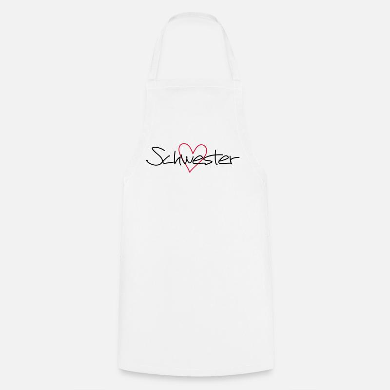 Herz Schwester Schwesterherz Geschenk Liebe - Kochschürze - Weiß