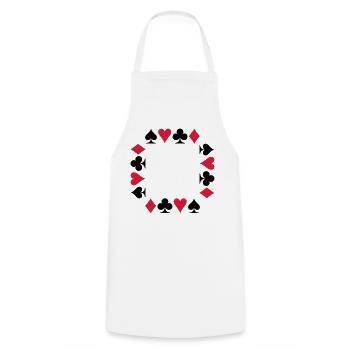 Cartes - Poker - Bridge - Tablier de cuisine - blanc - Devant - AI Model Male 185 dark (185cm)