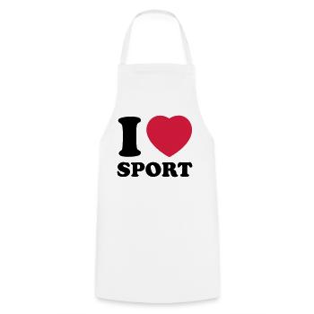 i love sport 2c - Cooking Apron - white - Front - AI Model Male 185 dark (185cm)