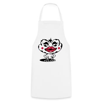 A toad with a thick lip - Cooking Apron - white - Front - AI Model Male 185 dark (185cm)