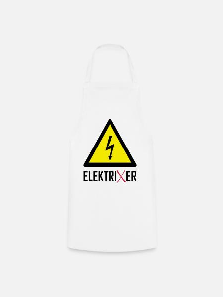 ElektriXer Elektriker Blitz Pfeil - Kochschürze - Weiß