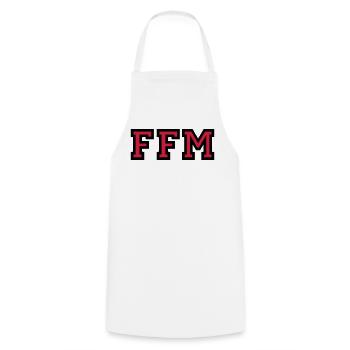 Frankfurt am Main FFM College Style - Kochschürze - Weiß - Vorne - AI Model Male 185 dark (185cm)