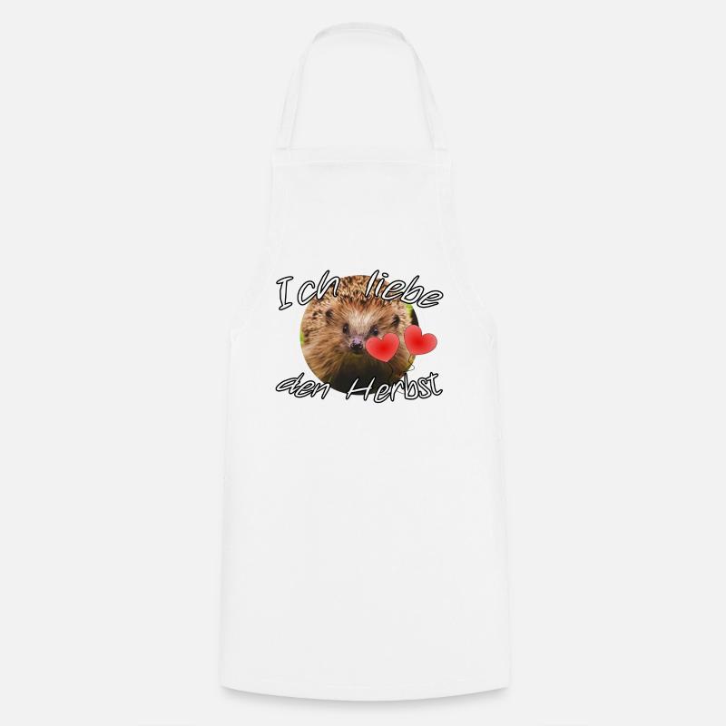 Ich liebe den Herbst Geschenk Igel Spruch Tier - Kochschürze - Weiß