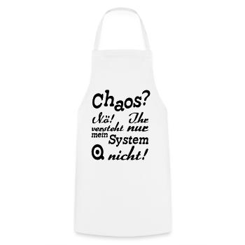 Chaos? Nö! - Fun, ADHS, Sprüche, Geschenk - Kochschürze - Weiß - Vorne - AI Model Male 185 dark (185cm)