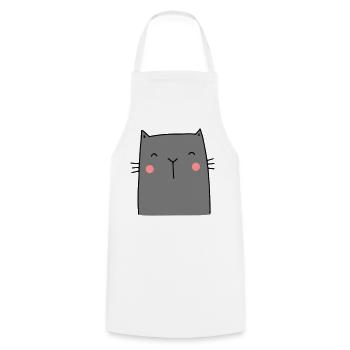 Cat Kitten Hangover I Cadeau pour des amis de chat - Tablier de cuisine - blanc - Devant - AI Model Male 185 dark (185cm)