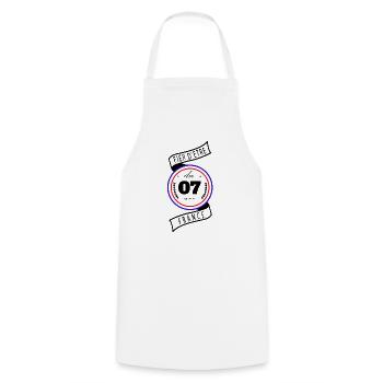 Fier D'être Du 07 Ardèche France - Tablier de cuisine - blanc - Devant - AI Model Male 185 dark (185cm)
