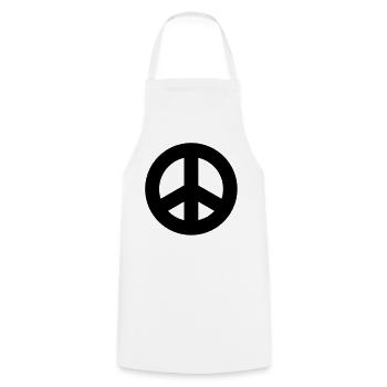 Peace sign - Cooking Apron - white - Front - AI Model Male 185 dark (185cm)