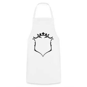 A crest with crown - Cooking Apron - white - Front - AI Model Male 185 dark (185cm)
