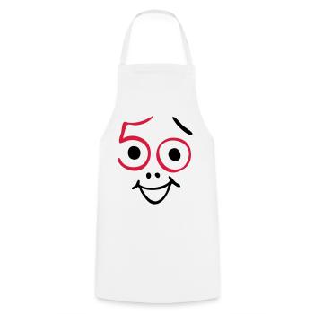 50 years old and still fresh! - Cooking Apron - white - Front - AI Model Male 185 dark (185cm)