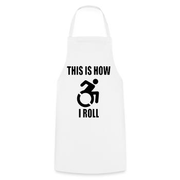 Voici comment je fais rouler mon fauteuil roulant # - Tablier de cuisine - blanc - Devant - AI Model Male 185 dark (185cm)