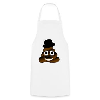 poop hat glasses beard nerd geek humor joke fun shit - Cooking Apron - white - Front - AI Model Male 185 dark (185cm)