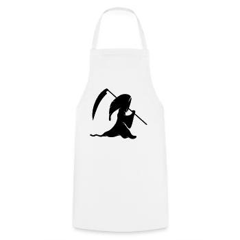 Grim Reaper - Cooking Apron - white - Front - AI Model Male 185 dark (185cm)