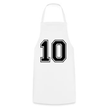 Numéro 10 - Tablier de cuisine - blanc - Devant - AI Model Male 185 dark (185cm)