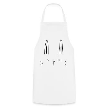 Idée cadeau visage de lapin lapin - Tablier de cuisine - blanc - Devant - AI Model Male 185 dark (185cm)