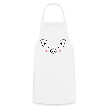 Pig sow piggy - Cooking Apron - white - Front - AI Model Male 185 dark (185cm)