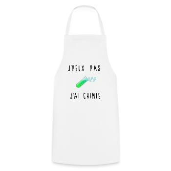 J'peux Pas J'ai Chimie Éprouvette - Tablier de cuisine - blanc - Devant - AI Model Male 185 dark (185cm)