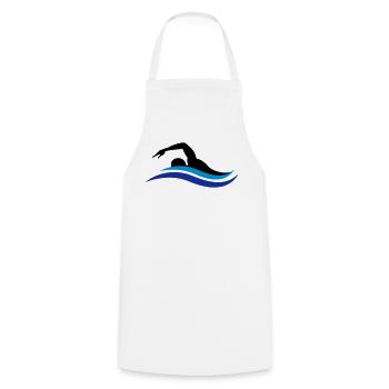 Schwimmer - Kochschürze - Weiß - Vorne - AI Model Male 185 dark (185cm)
