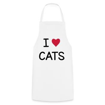 I love Cats Geschenk für Katzenfreunde - Kochschürze - Weiß - Vorne - AI Model Male 185 dark (185cm)