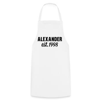 Alexander est 1998 - Kochschürze - Weiß - Vorne - AI Model Male 185 dark (185cm)