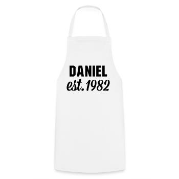 Daniel est 1982 - Kochschürze - Weiß - Vorne - AI Model Male 185 dark (185cm)