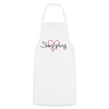 shopping heart i love shopping gift - Cooking Apron - white - Front - AI Model Male 185 dark (185cm)