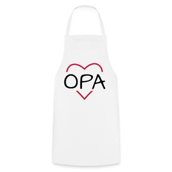 Grandpa heart gift birthday christmas - Cooking Apron - white - Front - AI Model Male 185 dark (185cm)