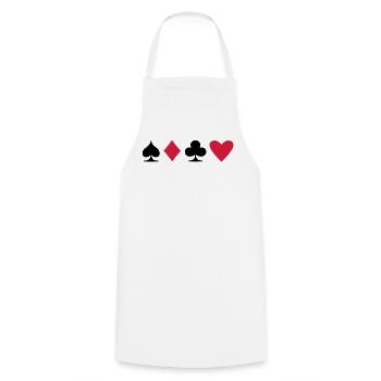 Poker Suit - Cooking Apron - white - Front - AI Model Male 185 dark (185cm)