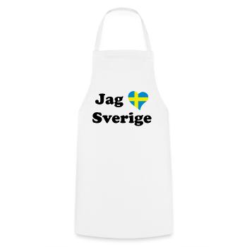 Jag älskar Sverige - J'aime la Suède - Tablier de cuisine - blanc - Devant - AI Model Male 185 dark (185cm)